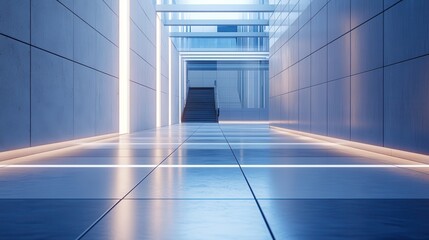 Obraz premium Modern Interior Design Hallway With Staircase