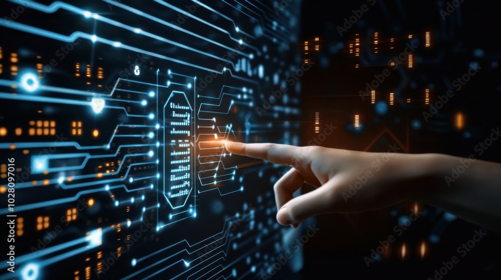 Poster touching the future of technology and data interaction