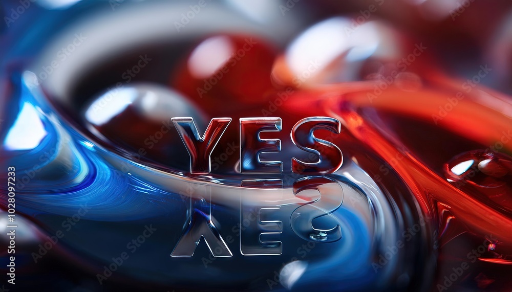 Poster abstract colorful swirl background with yes text