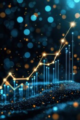 Connecting graph lines moving upward to symbolize business expansion