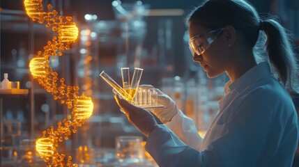 Innovation in biotech startups background, highlighting gene editing, DNA analysis, and breakthrough biotech devices, representing the cutting-edge technologies driving biotech advancements.