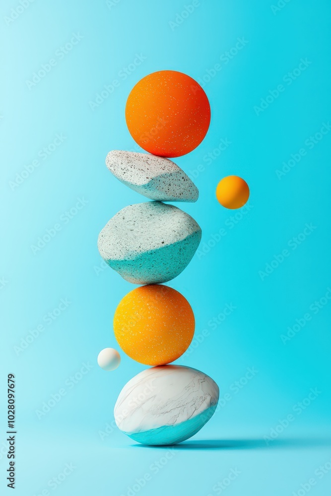 Poster converging shapes representing the fusion of skills and resources in a team