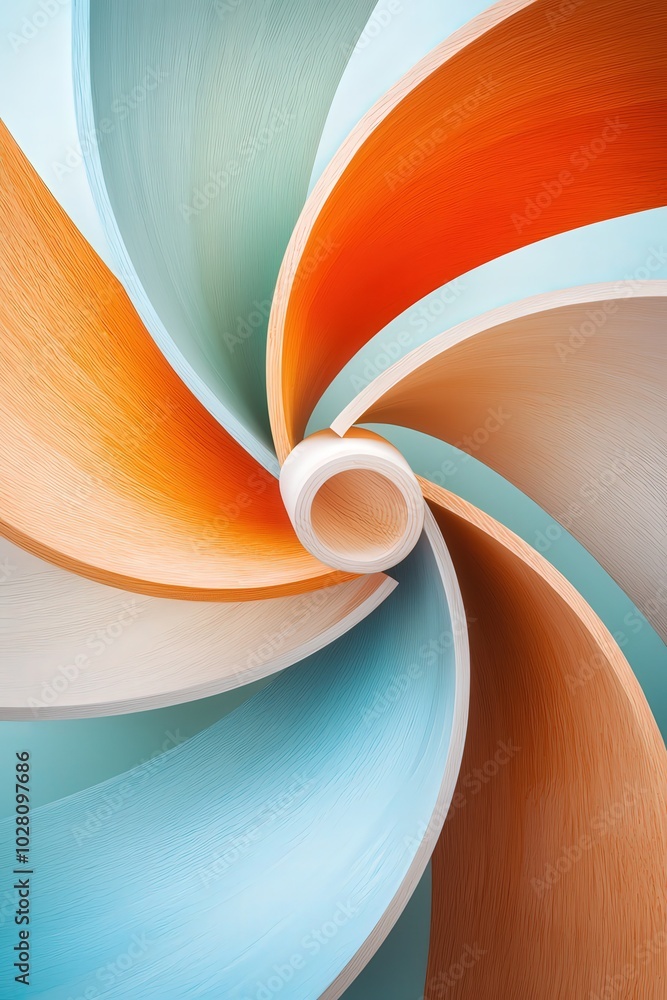 Poster converging shapes representing the fusion of skills and resources in a team