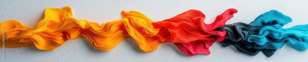 Poster converging streams of color symbolizing the merging of ideas in business