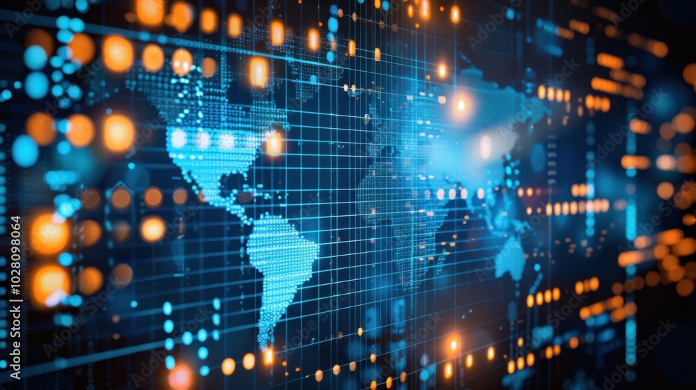 Poster global network visualization and data connections