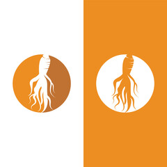 Obraz premium Ginseng logo design template and symbol icon