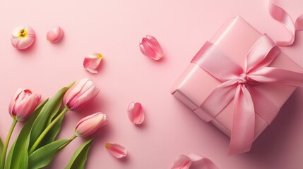 Lovely pink feminine tone gift box for Valentine’s Day, Mother's Day.