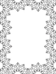 All these designs are hand-drawn and unique 
Flower Border is a Beautiful black and white illustration for adult coloring book,
This is a printable Beautiful Zentangle Coloring page for KDP Interior,