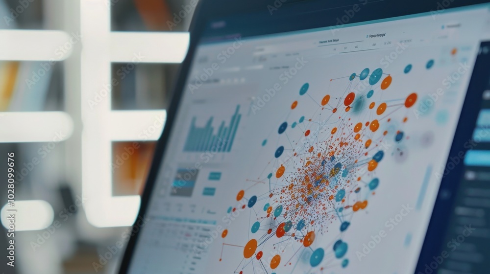 Poster data visualization and analysis on digital screen