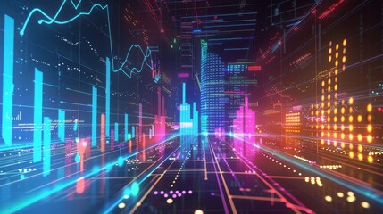 Futuristic Digital Data Visualization Background