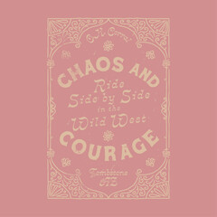 HAND DRAWN COWGIRL COWBOY WESTERN DESERT WILD WEST TYPOGRAPHIC VINTAGE TSHIRT TEE PRINT FOR APPAREL MERCHANDISE