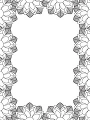 All these designs are hand-drawn and unique 
Flower Border is a Beautiful black and white illustration for adult coloring book,
This is a printable Beautiful Zentangle Coloring page for KDP Interior,