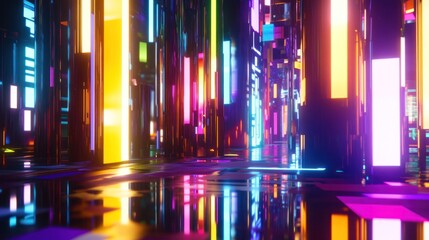 Obraz premium Neon Cityscape