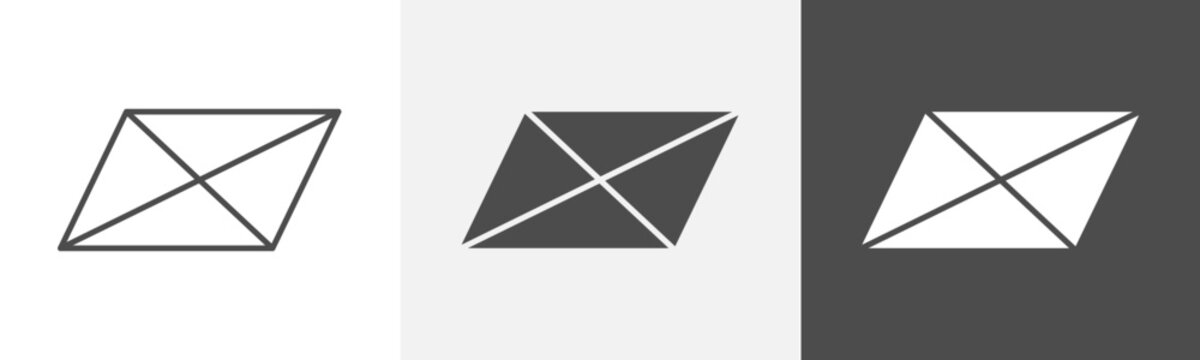 parallelogram icon Symbol in isolated background
