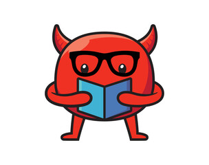 Cute devil mascot character design vector