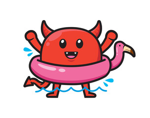 Cute devil mascot character design vector
