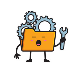 File folder mascot character design vector