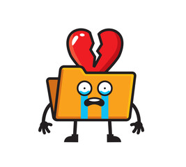 File folder mascot character design vector