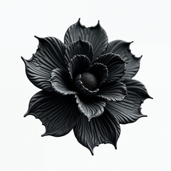 Fototapeta premium Black flower in white