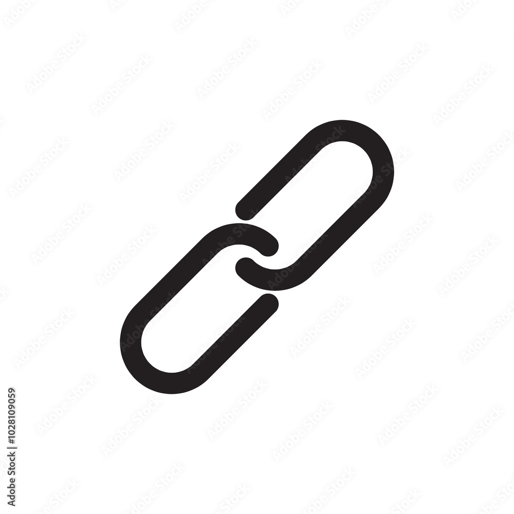 Poster link line icon, chain outline sign flat black linear illustration for web and app..eps