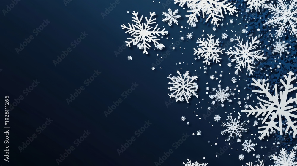 Wall mural holiday star shape snow flake pattern abstract background. template for greeting card poster design