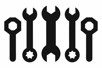 Wrench icons set. Wrench vector icon. Wrench key for servicing in the garage icon vector set
