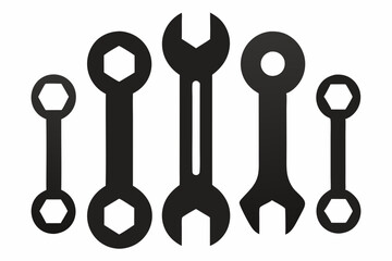 Wrench icons set. Wrench vector icon. Wrench key for servicing in the garage icon vector set
