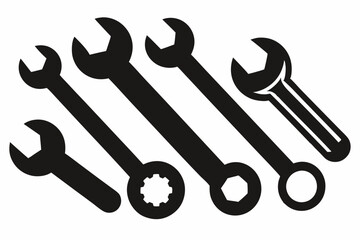 Wrench icons set. Wrench vector icon. Wrench key for servicing in the garage icon vector set
