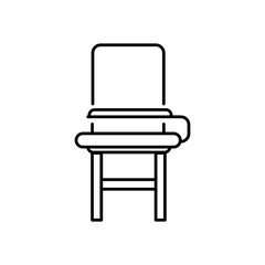 School desk and a chair line icon.vector flat black illustration for web and app..eps