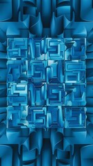 Fototapeta premium Square blue geometrical abstract background