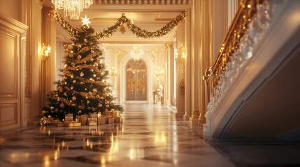 Holiday interior decoration. Elegant and graceful.