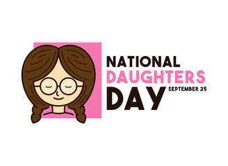 Vector Illustration of National Daughters Day. September 25. Flat design vector.