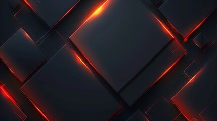Wallpaper Abstract modern background with red light glowing behind overlapped dark squares