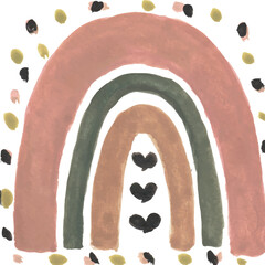 Cute rainbow pastel hand drawn watercolour illustration clipart