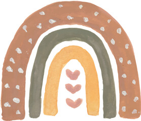 Cute rainbow pastel hand drawn watercolour illustration clipart