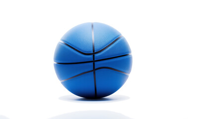 Blue basketball with pure white background