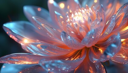 Delicate beauty of a glowing flower
