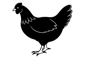 
Hen silhouette vector, Chicken hen silhouette isolated on white background