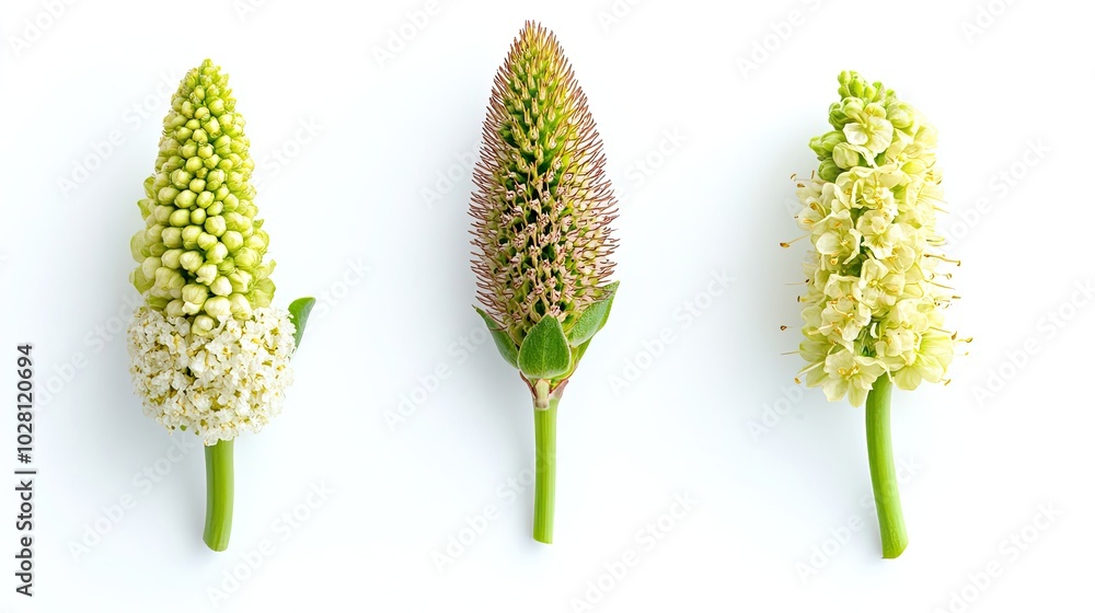 Poster spring's unique blooming tree flowers in various colors generative ai