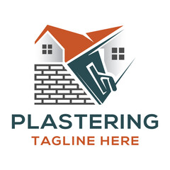 House Plastering Logo Design Template.
