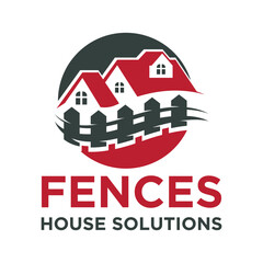 Fences Logo Design Template. Fencing Repair Logo Business.