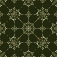 Geometric floral pattern. Seamless vector background. Colorful ornament. Ornament for fabric, wallpaper, packaging, decorative print
