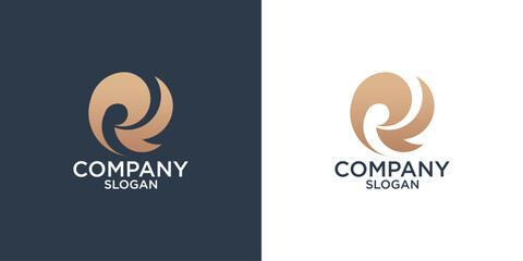 collection of letter R abstract monogram logo design vector