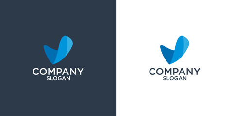collection of letter v abstract monogram logo design vector