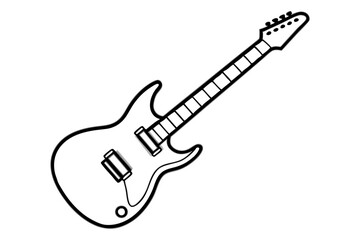 Electric Guitar Vector Silhouette | vector silhouette illustration on white background