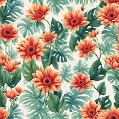 Seamless floral pattern background design