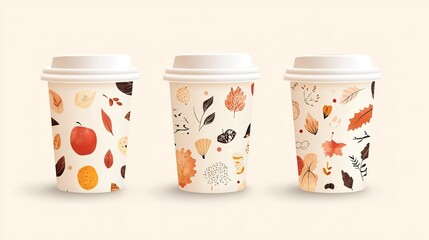 Autumn Whispers: A Cozy Forest Scene on Coffee Cups