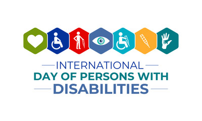 Vector graphic of International Day of Persons with Disabilities  is celebrated every year on 3 December. Increase awareness of disability in all aspects of life. Banner poster, flyer and background.