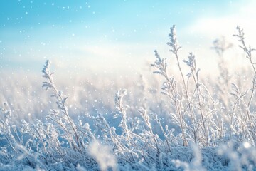 Winter season background with With Snow and Pine Trees