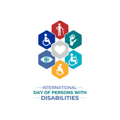 Vector graphic of International Day of Persons with Disabilities  is celebrated every year on 3 December. Increase awareness of disability in all aspects of life. Banner poster, flyer and background.